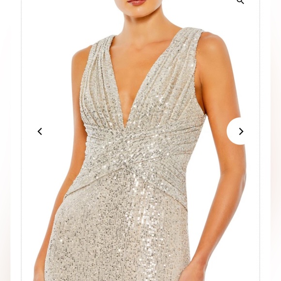 V neck sequin wrap waist gown - Picture 4 of 4